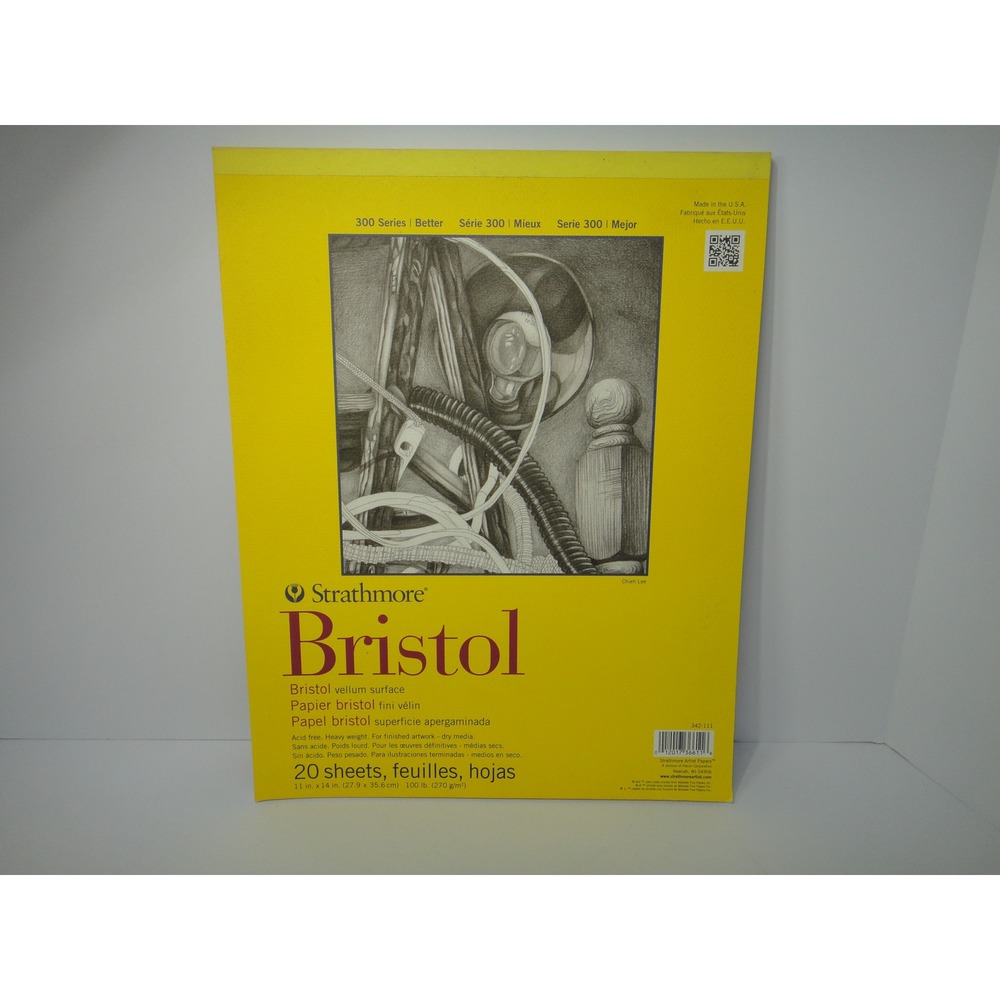 Strathmore 300 Series Bristol Vellum Paper Pad 11x14 20 Sheets Pad 342-111 New
